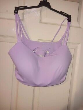 Avia Plus Sz 3XL Lilac Medium Support Strappy Sports Bra Lightly Padded Cutout